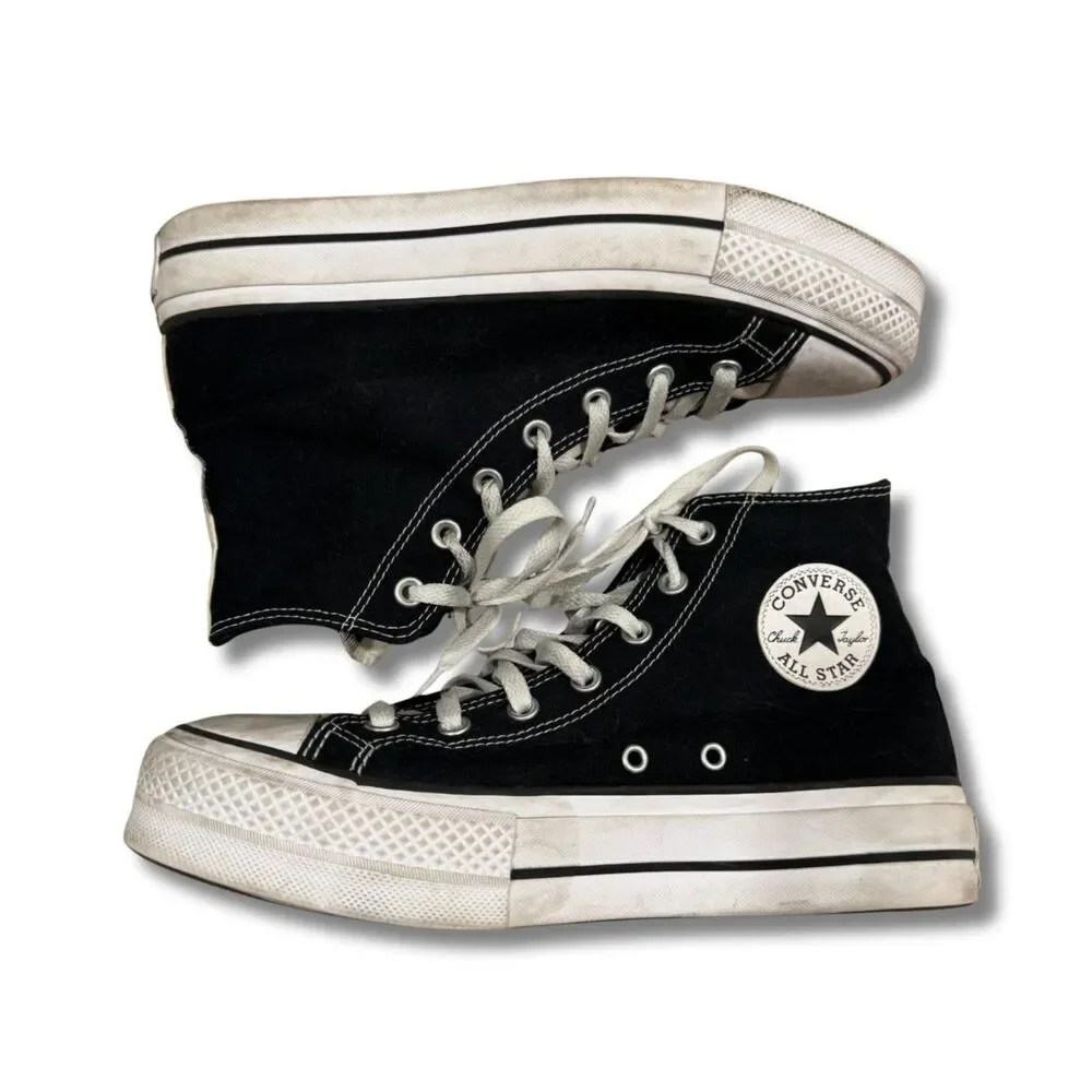 Converse Chuck Taylor All Star Platform High‑Top Sneakers - Black/White, 10